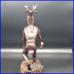 Original Vintage Hand Carved Wood Sculpture DEER DANCER Art Approx 13 Tall