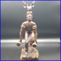 Original Vintage Hand Carved Wood Sculpture DEER DANCER Art Approx 13 Tall