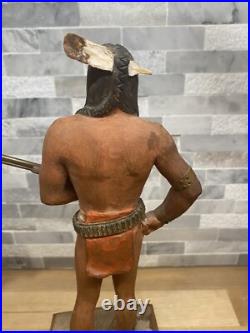 Original Wood Carving By Clement Donshea Sioux Indian 1876 With Winchester Rifle Original Wood Carving By Clement Donshea Sioux Indian 1876 With Winchester Rifle