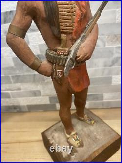 Original Wood Carving By Clement Donshea Sioux Indian 1876 With Winchester Rifle Original Wood Carving By Clement Donshea Sioux Indian 1876 With Winchester Rifle