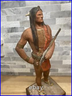 Original Wood Carving By Clement Donshea Sioux Indian 1876 With Winchester Rifle Original Wood Carving By Clement Donshea Sioux Indian 1876 With Winchester Rifle