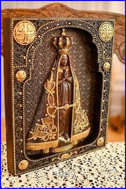 Our Lady Of Aparecida Wooden Carved Christian Icon Religious Gift For Mom