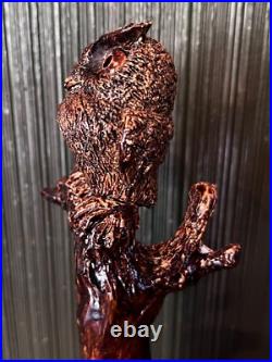 Owl Walking Stick Made From Rustic Spiral Carved Poplar Wood