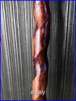 Owl Walking Stick Made From Rustic Spiral Carved Poplar Wood
