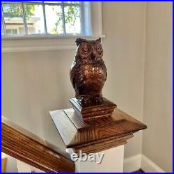 Owl statue Owl Wooden Finial for Staircase Newel Post, Owl finial bed post, Gift