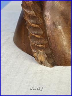 PAUL WEIR African Art & Wood Carving Sculpture Statue Art Girl Lady Hair