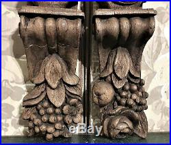 Pair 17 th cariatyd carving corbel bracket Antique french architectural salvage