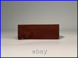 Pair Signed F Maud Abstract Metal Sculptures on Wood Base Brutalist Modern Art