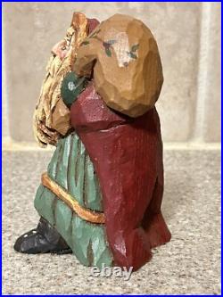 Patricia Cobb Folk Art Hand Carved Santa Signed & Stamped 1997 Nicholas 60/200