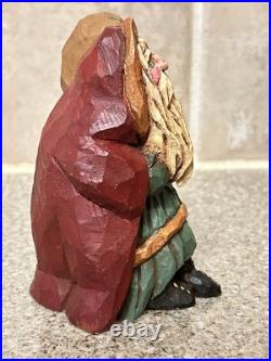 Patricia Cobb Folk Art Hand Carved Santa Signed & Stamped 1997 Nicholas 60/200