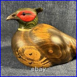 Pheasant Big Sky Carvers Kissy Durham #1731 Hand carved Painted wood 1999