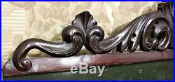 Pierced scroll leaf wood carving pediment Antique french salvaged crest cornice