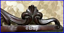Pierced scroll leaf wood carving pediment Antique french salvaged crest cornice