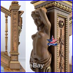 Pillar Column Sculpture for stairs Wood Carved statue figure artwork