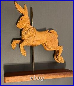 Portland Oregon Tom Guyot Hand Carved Basswood Carousel Dentzel Rabbit 12 1986