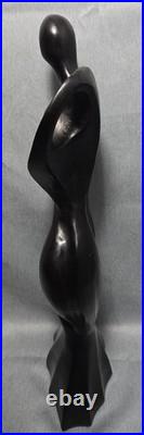 Postmodern Dancing Couple Ironwood Solid Wood Sculpture 18 Tall Thailand Great