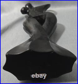 Postmodern Dancing Couple Ironwood Solid Wood Sculpture 18 Tall Thailand Great