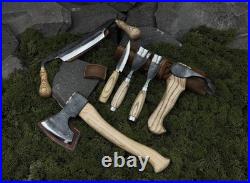 Premium Hand-Forged Wood Carving Tool Set 7-Piece Set with Leather Roll