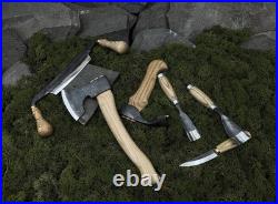 Premium Hand-Forged Wood Carving Tool Set 7-Piece Set with Leather Roll