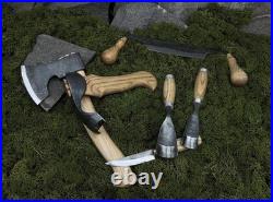 Premium Hand-Forged Wood Carving Tool Set 7-Piece Set with Leather Roll