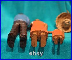Puerto Rico Art vintage wood carving talla madera Familia Jibara -Neftale Negron