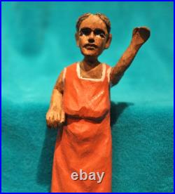 Puerto Rico Art vintage wood carving talla madera Familia Jibara -Neftale Negron