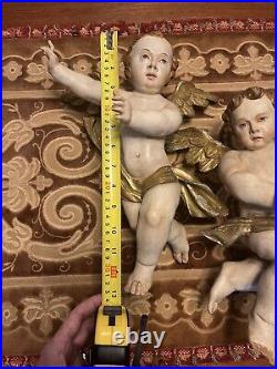 Putti/angels (2) from Germany. 18th Century/wood