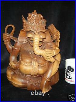 Quintessential Balinese Solid Wood Carving Ganesha 12