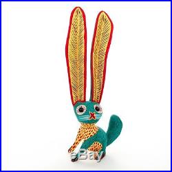 RABBIT Oaxacan Alebrije Wood Carving Mexican Art Animal Sculpture Painting