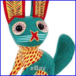 RABBIT Oaxacan Alebrije Wood Carving Mexican Art Animal Sculpture Painting