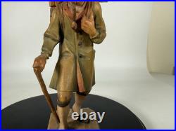 RARE Vintage ANRI Wood Carved Smoking Clock Peddler Sculpture Figurine 6