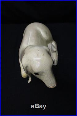 RARE Vtg Hand Carved & Painted LEO KOPPY White Nubian Goat Carved Wood Sculpture