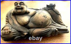 RECLINING BUDDAH Hand Carved Solid Wood Statue 12-EXCELLENT DETAIL- GREAT
