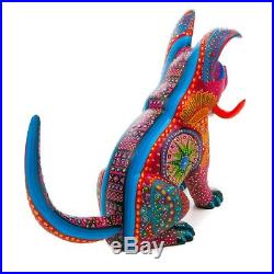 RED DOG Oaxacan Alebrije Wood Carving Mexican Art Animal Sculpture Painting