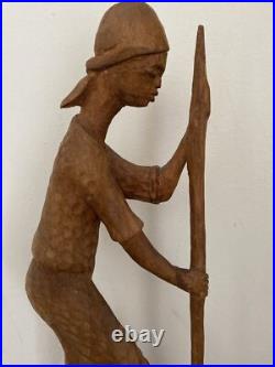 ROGER FRANCOISE RARE HAITIAN WOOD Hand CARVED SCULPTURE Original Signed ROGER FRANCOISE RARE HAITIAN WOOD Hand CARVED SCULPTURE Original Signed