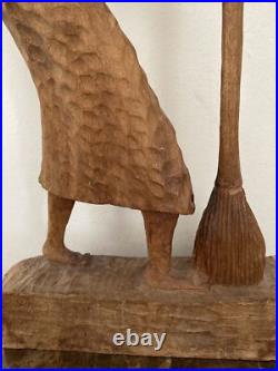 ROGER FRANCOISE RARE HAITIAN WOOD Hand CARVED SCULPTURE Original Signed