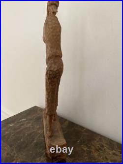 ROGER FRANCOISE RARE HAITIAN WOOD Hand CARVED SCULPTURE Original Signed