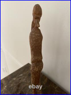 ROGER FRANCOISE RARE HAITIAN WOOD Hand CARVED SCULPTURE Original Signed