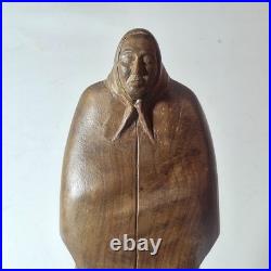 Rafael Alberti (1902-1999) Spain, Original Signed Wood Carving Woman Sculpture