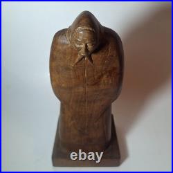 Rafael Alberti (1902-1999) Spain, Original Signed Wood Carving Woman Sculpture