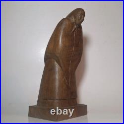 Rafael Alberti (1902-1999) Spain, Original Signed Wood Carving Woman Sculpture