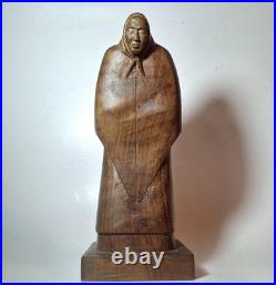 Rafael Alberti (1902-1999) Spain, Original Signed Wood Carving Woman Sculpture