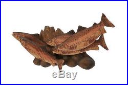 Rainbow Trout Wood Carving Wall Art Rustic Cabin Decor