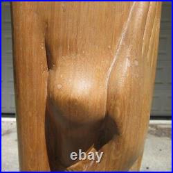 Ralph Hurst Tallahassee FL Artist Wood Hand Carved Sculpture Female 65.5 Tall