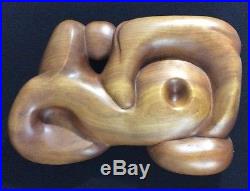 Rare 1960's Mid Century Abstract Modernist Wood Carved Art Sculpture Modern