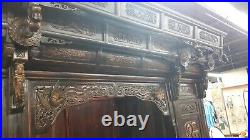 Rare Antique Chinese Wedding Canopy Opium Bed Intricately Heavily Carved