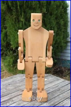 Rare Don Ellefson Chicago Artist Robot Poseable Man 28 Tall Hand Made