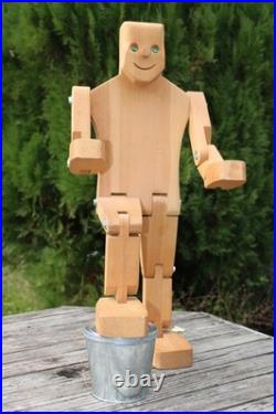 Rare Don Ellefson Chicago Artist Robot Poseable Man 28 Tall Hand Made