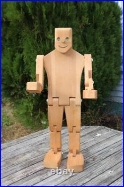 Rare Don Ellefson Chicago Artist Robot Poseable Man 28 Tall Hand Made