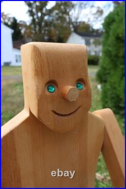 Rare Don Ellefson Chicago Artist Robot Poseable Man 28 Tall Hand Made